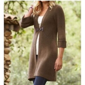 Soft Surroundings Wool Angora Blend Clasp Cardigan Jacket